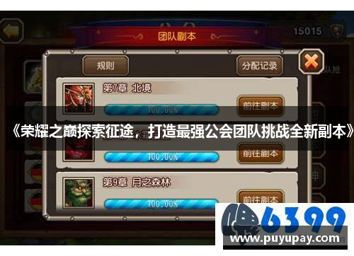 《荣耀之巅探索征途，打造最强公会团队挑战全新副本》